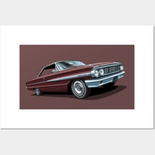 1964 Ford Galaxie 500 in vintage burgundy Posters and Art